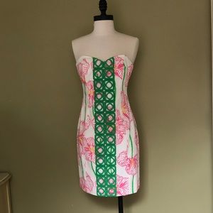 Lilly Pulitzer strapless embroidered dress size 2